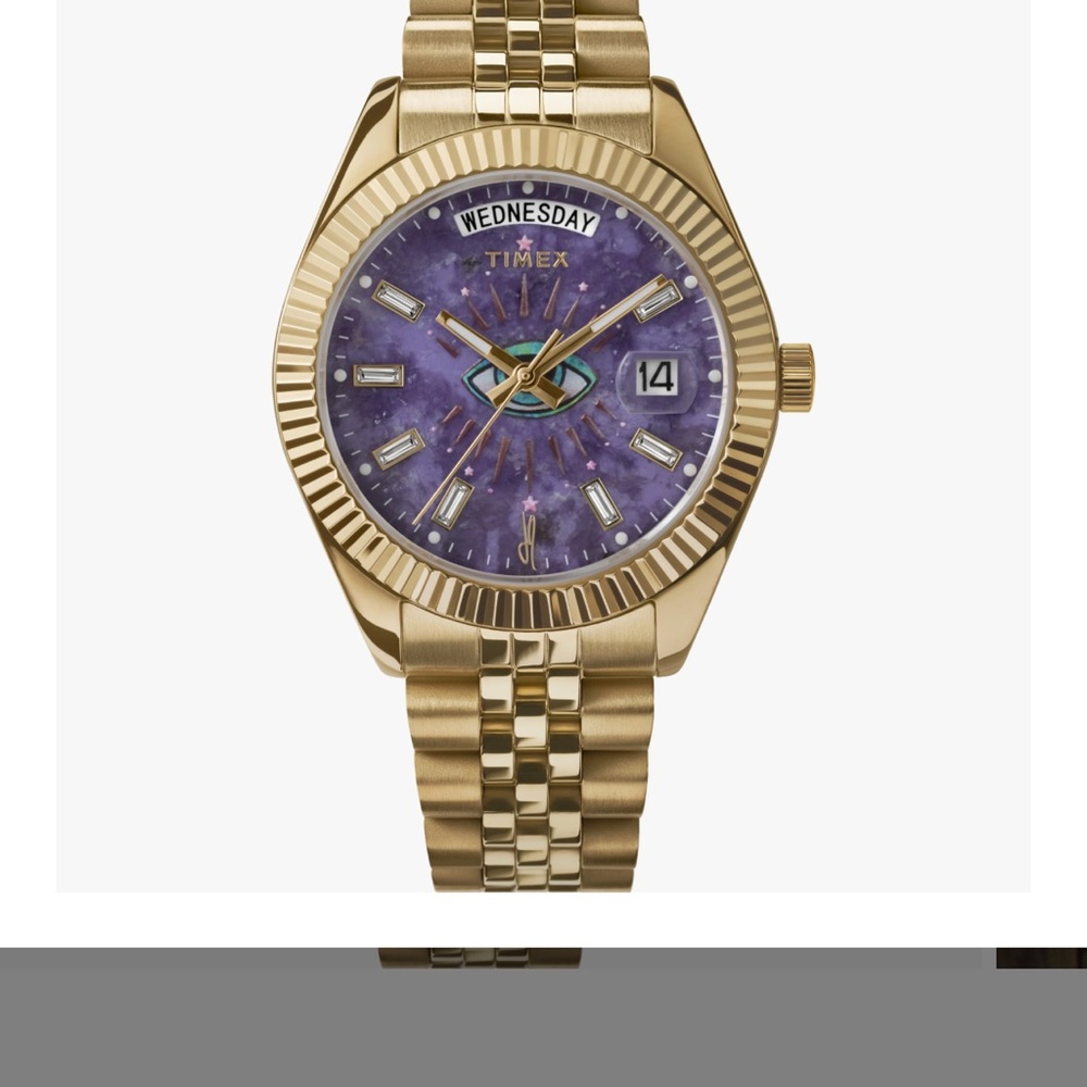TIMEX X Jacquie Aiche LEGACY GOLDEN EYE WATCH PURPLE JADE